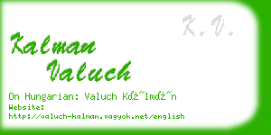 kalman valuch business card